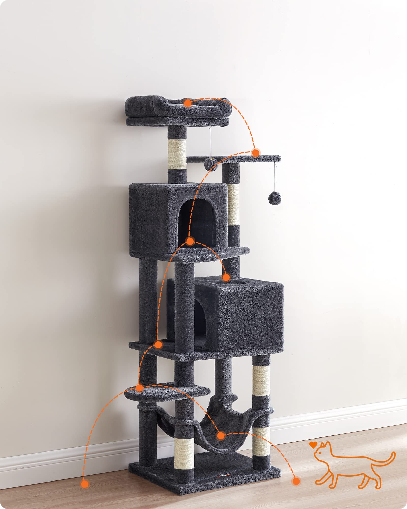 Foto 5 pulgar | Torre Para Gatos Cat Tree Feandrea Para Gatos De Interior Con Rascador - Venta Internacional.