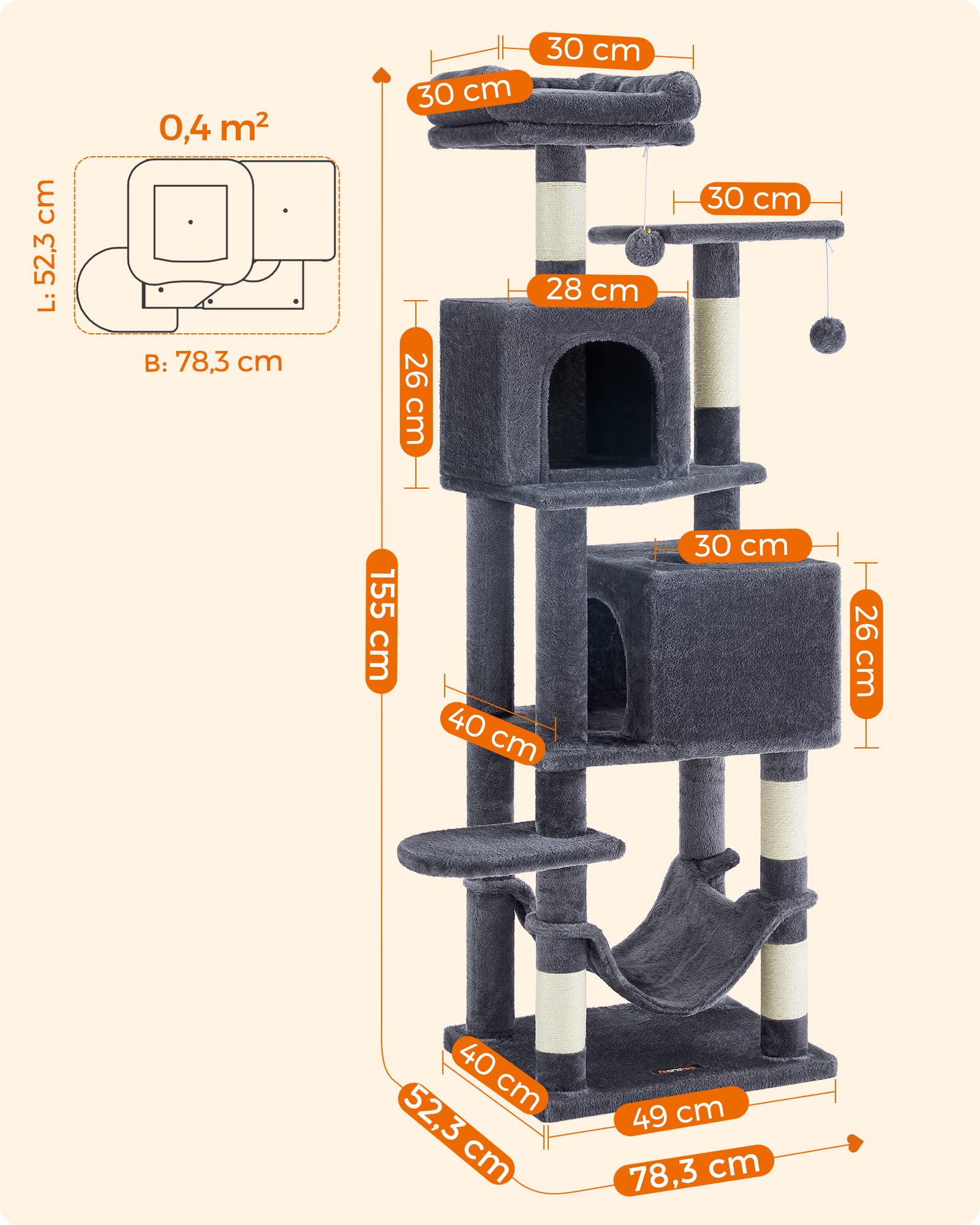 Foto 6 pulgar | Torre Para Gatos Cat Tree Feandrea Para Gatos De Interior Con Rascador - Venta Internacional.