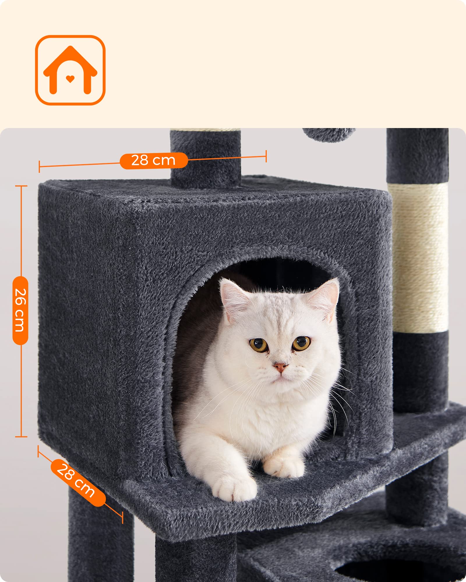 Foto 8 pulgar | Torre Para Gatos Cat Tree Feandrea Para Gatos De Interior Con Rascador - Venta Internacional.