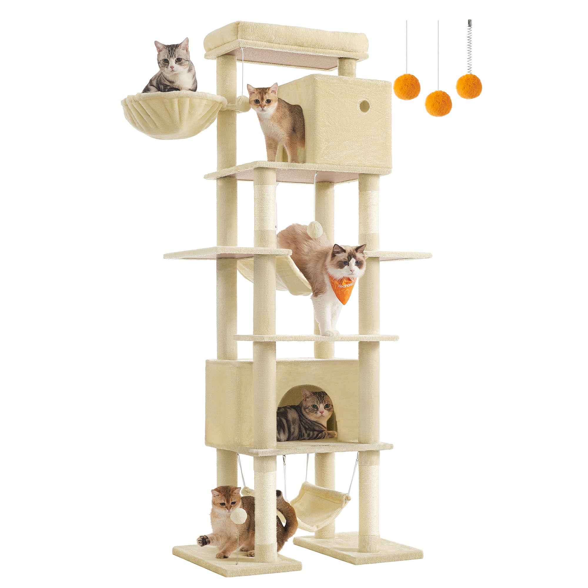 Foto 1 | Cat Tree Feandrea De 201 Cm De Altura Para Gatos De Interior Con Rascador - Venta Internacional.