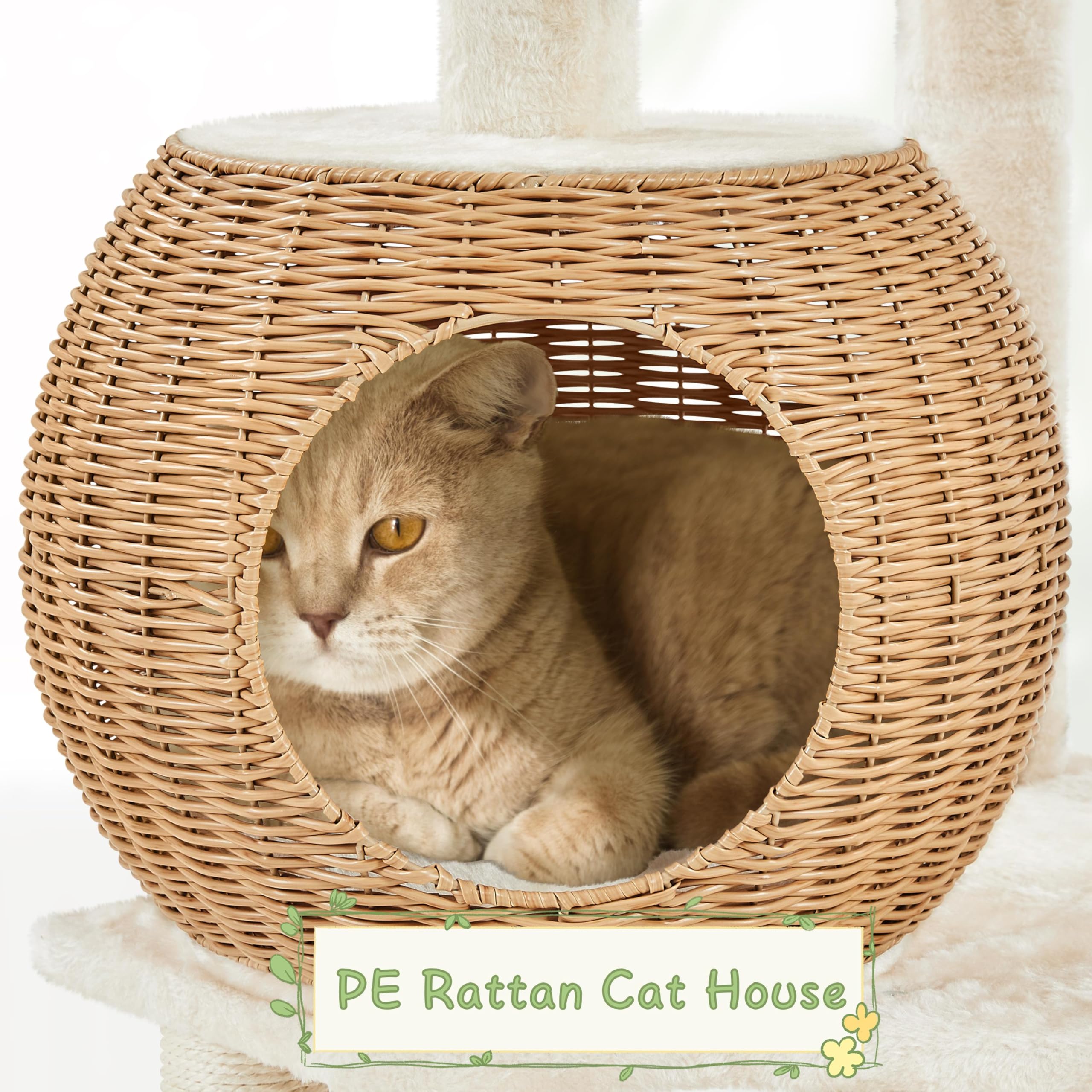 Foto 8 pulgar | Torre De Ratán Cat Tree Yaheetech De 137 Cm Con Rascador Para Condominios - Venta Internacional.