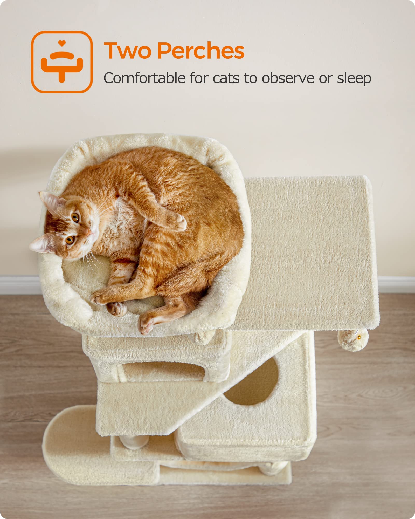 Foto 5 pulgar | Torre Para Gatos Cat Tree Feandrea De 155 Cm Con Rascadores Y Hamaca - Venta Internacional.