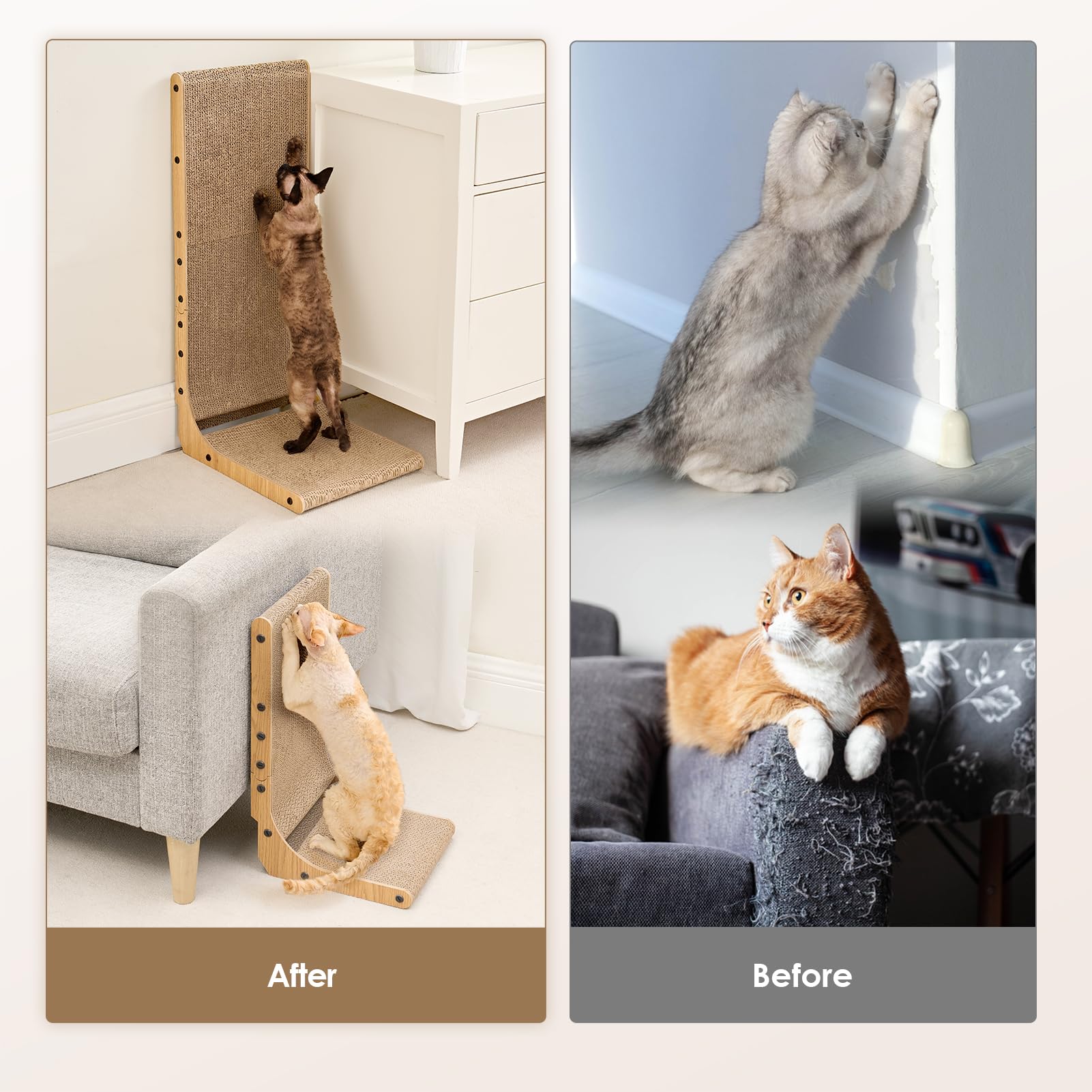 Foto 4 pulgar | Cat Scratcher Eheyciga De Cartón En Forma De L Para Gatos De Interior - Venta Internacional.