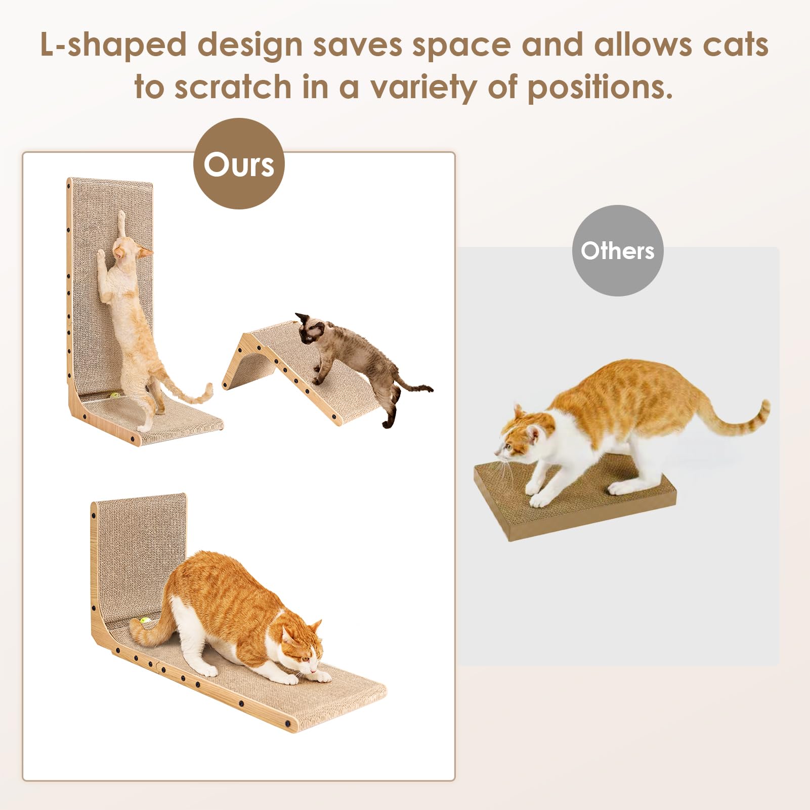 Foto 4 | Cat Scratcher Eheyciga De Cartón En Forma De L Para Gatos De Interior - Venta Internacional.