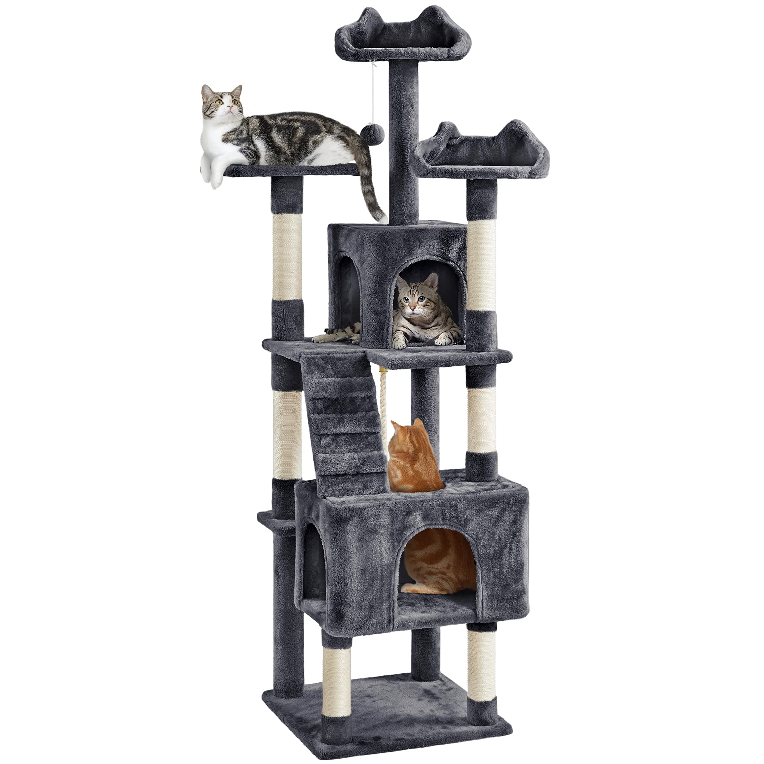 Foto 2 pulgar | Árbol Para Gatos Yaheetech Xl, 182 Cm, Varios Niveles, Con 2 Cuevas Y 3 Perchas - Venta Internacional.