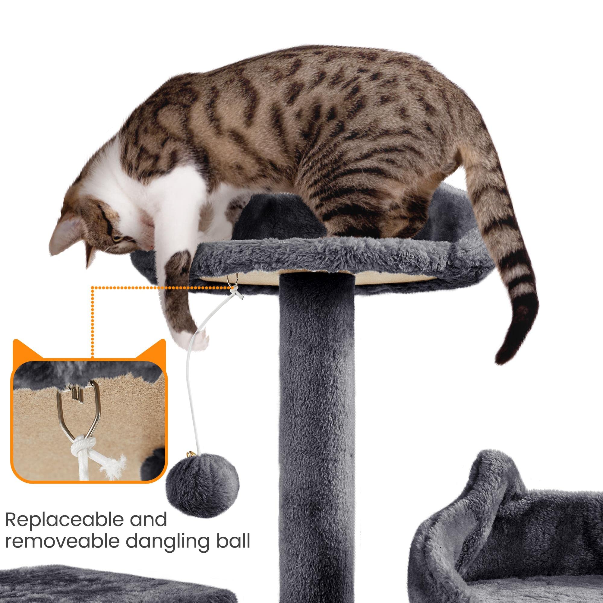 Foto 7 pulgar | Árbol Para Gatos Yaheetech Xl, 182 Cm, Varios Niveles, Con 2 Cuevas Y 3 Perchas - Venta Internacional.