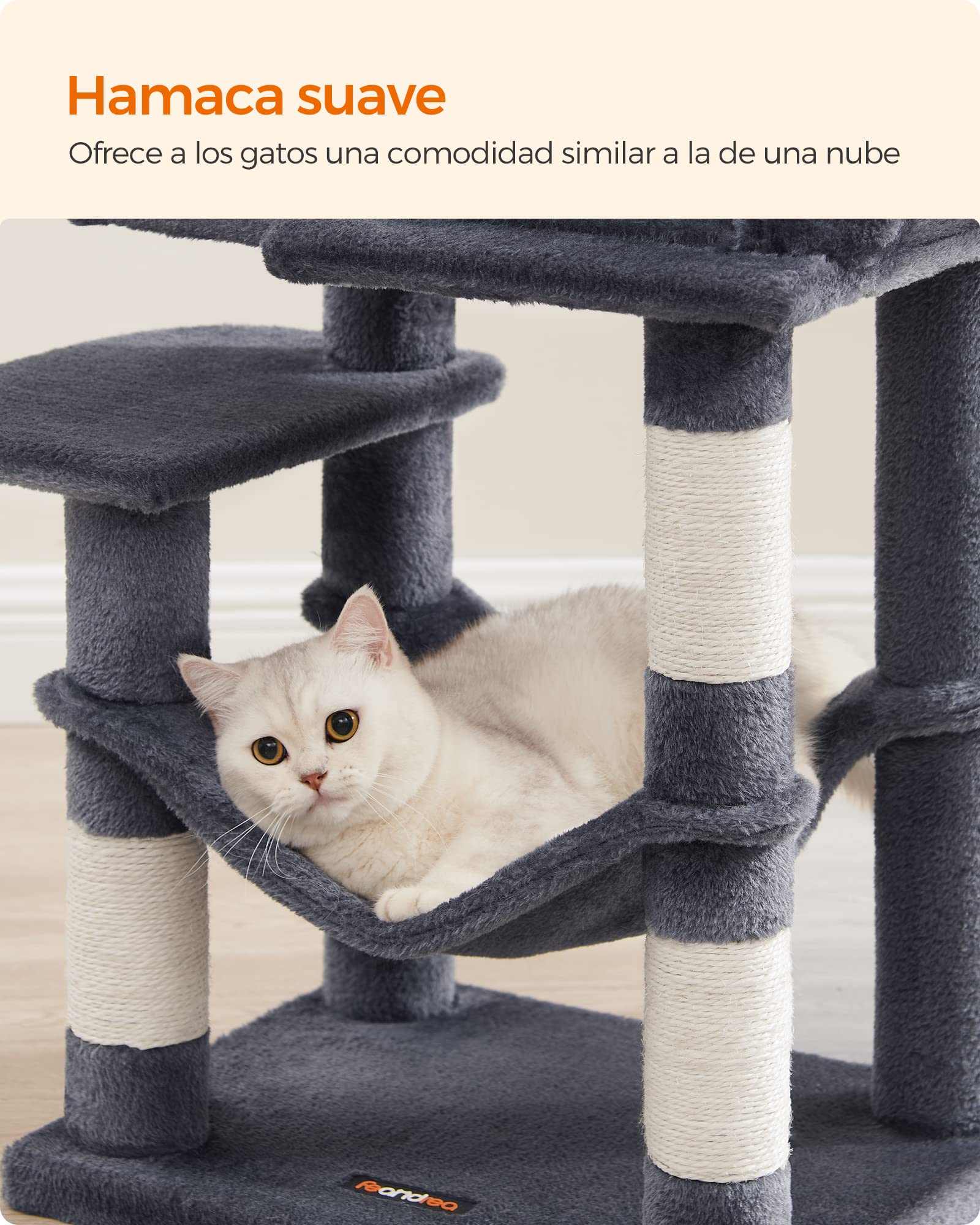 Foto 7 pulgar | Feandrea Arbol For Gatos, Height 112 Cm Grey Ahumado Mpct261g01