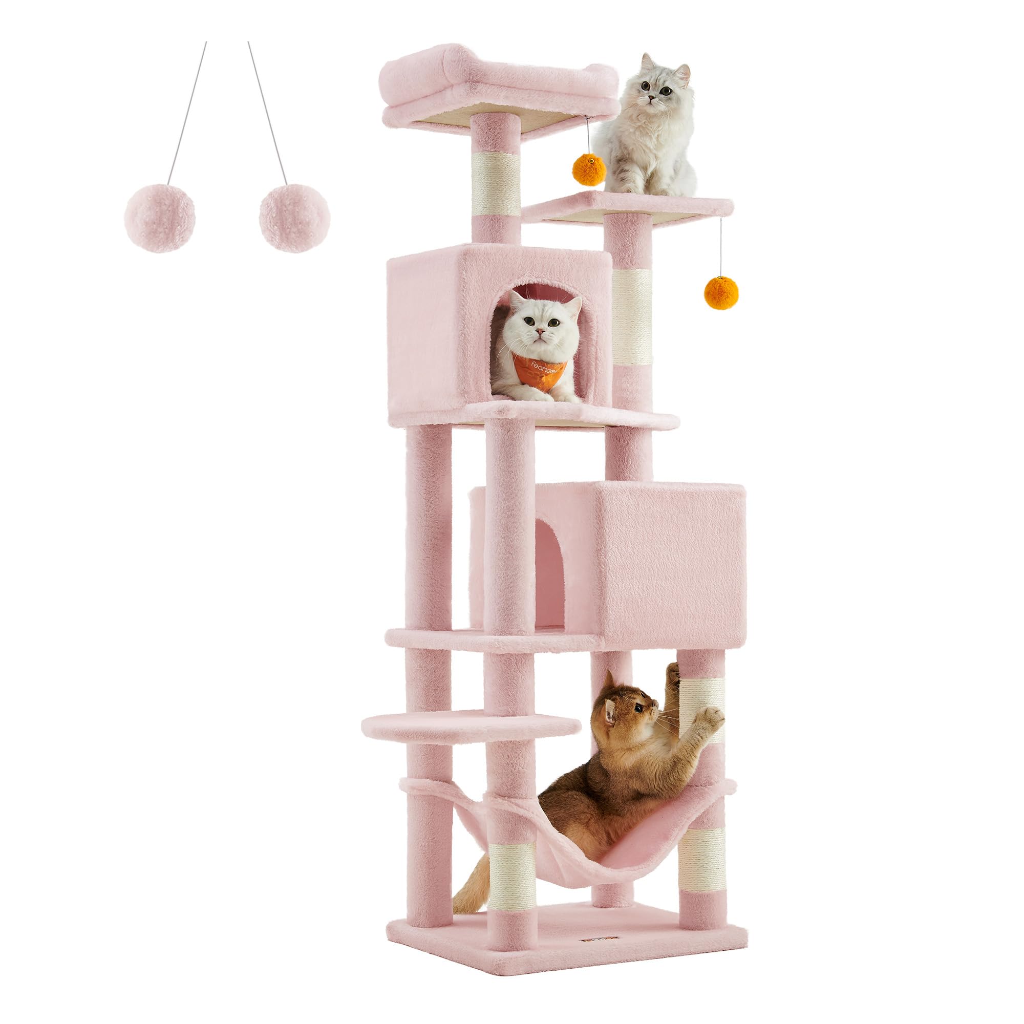 Foto 2 pulgar | Árbol Para Gatos Feandrea, 155 Cm De Alto, Con 5 Rascadores, Color Rosa