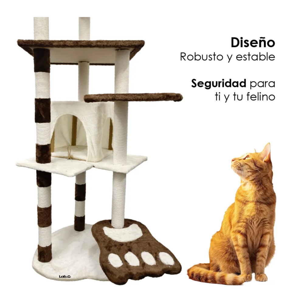 Foto 4 | Rascador Para Gato Torre 1pz Lab.g, Beige Cafe