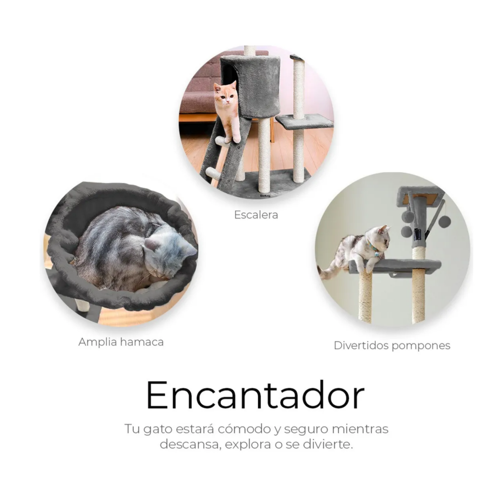Foto 4 pulgar | Torre Rascador Para Gatos Belug,  Gris