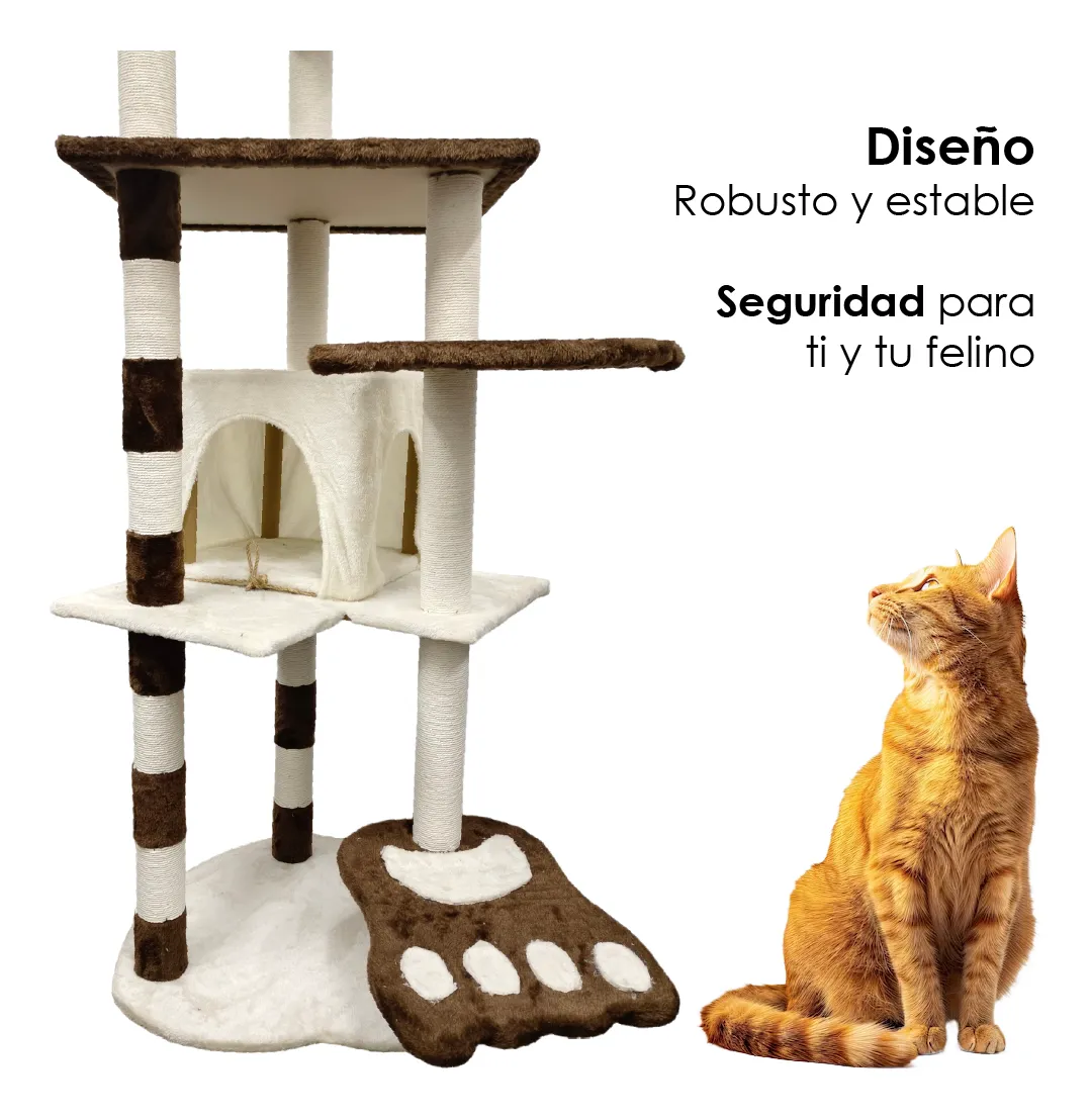 Foto 3 pulgar | Rascador Para Gato Belug Torre 1pz Beige Cafe
