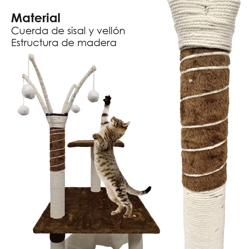 Foto 4 pulgar | Rascador Para Gato Belug Torre 1pz Beige Cafe