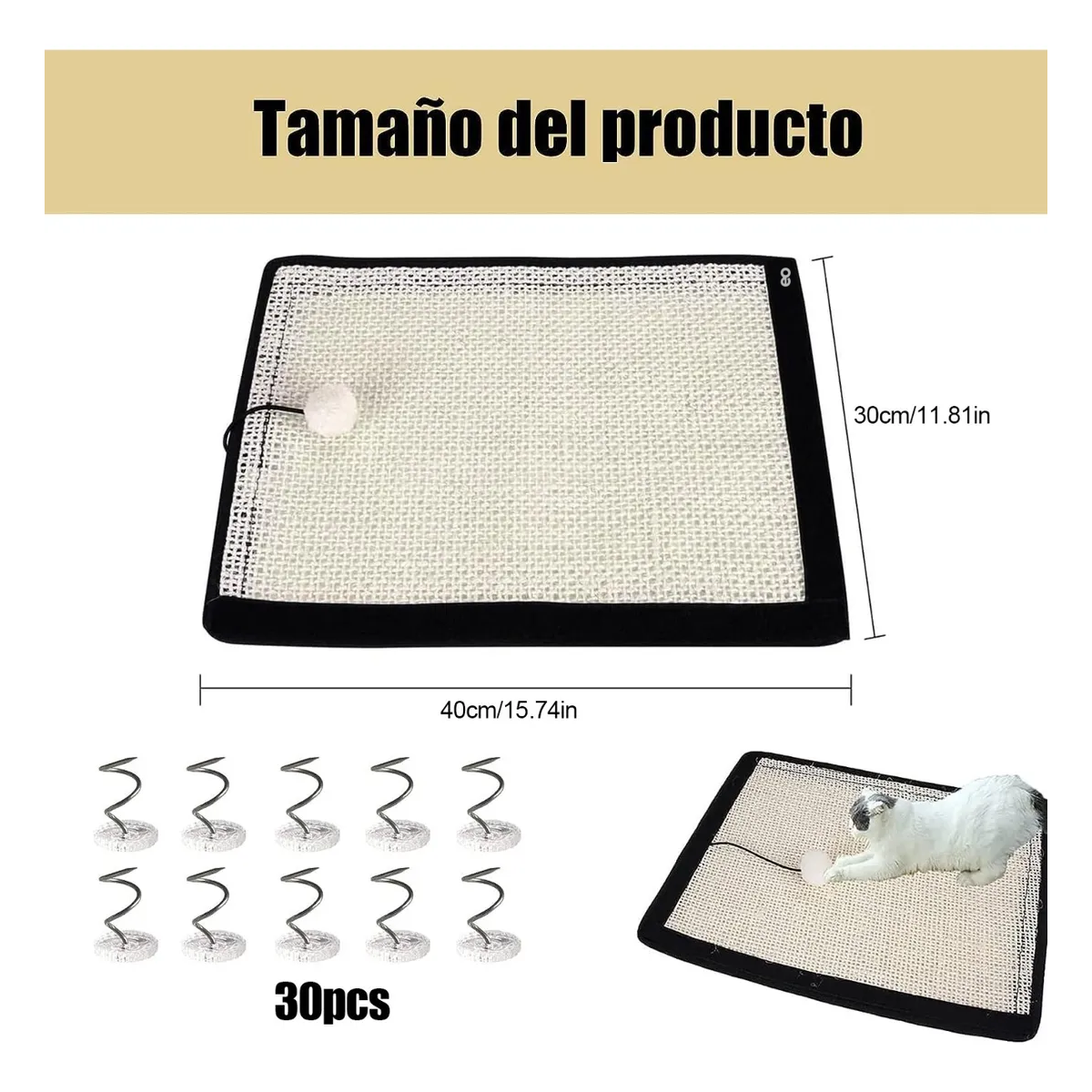 Foto 3 pulgar | 3pcs Tapete Rascador Para Gatos Con Pelota De Juguete Eo Safe Imports Esi-20225 Multicolor