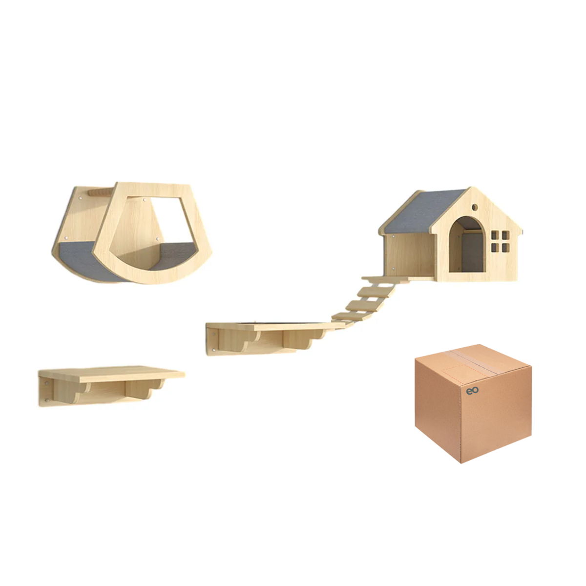 Foto 2 pulgar | Muebles De Pared Con Casas Y Escaleras Eo Safe Imports Esi-20221 Beige