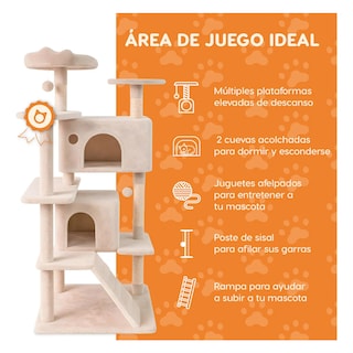 Foto 2 | Casa Mueble Rascador Para Gato Multinivel Eo Safe Imports Esi-20218 Beige