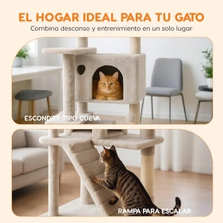 Foto 4 | Casa Mueble Rascador Para Gato Multinivel Eo Safe Imports Esi-20218 Beige