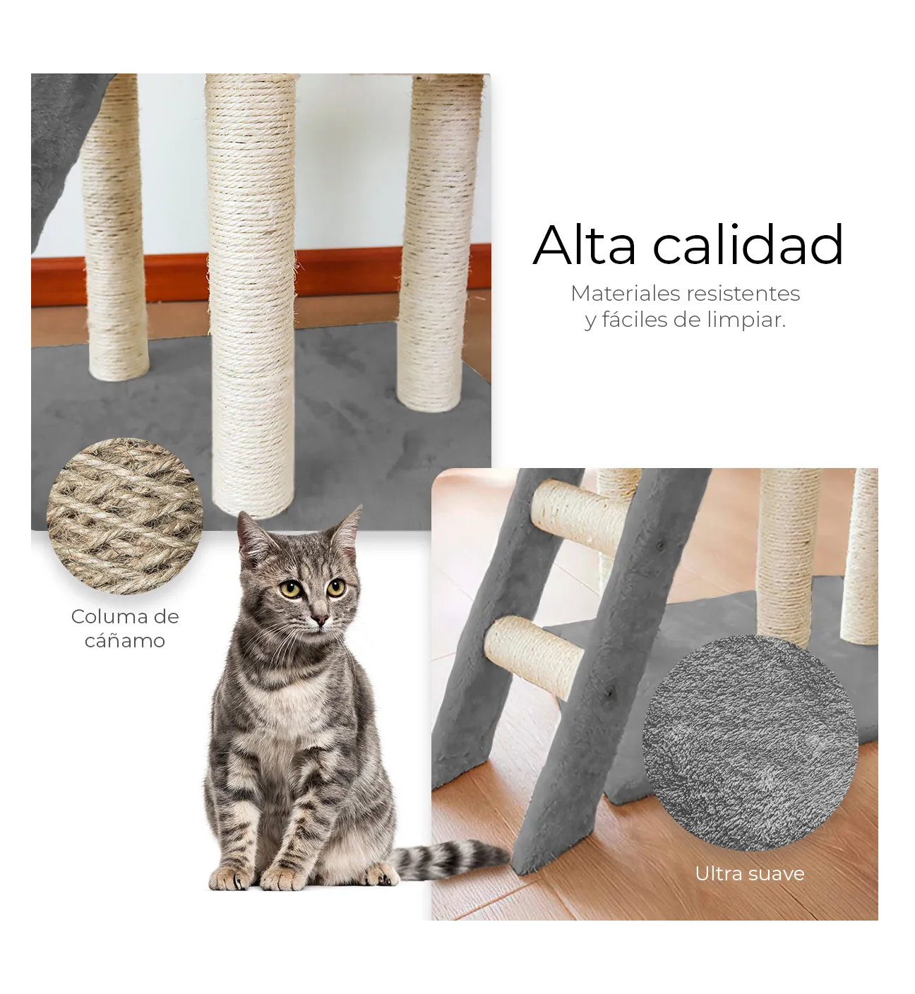 Foto 4 | Torre Rascador Árbol Para Gatos Color Gris
