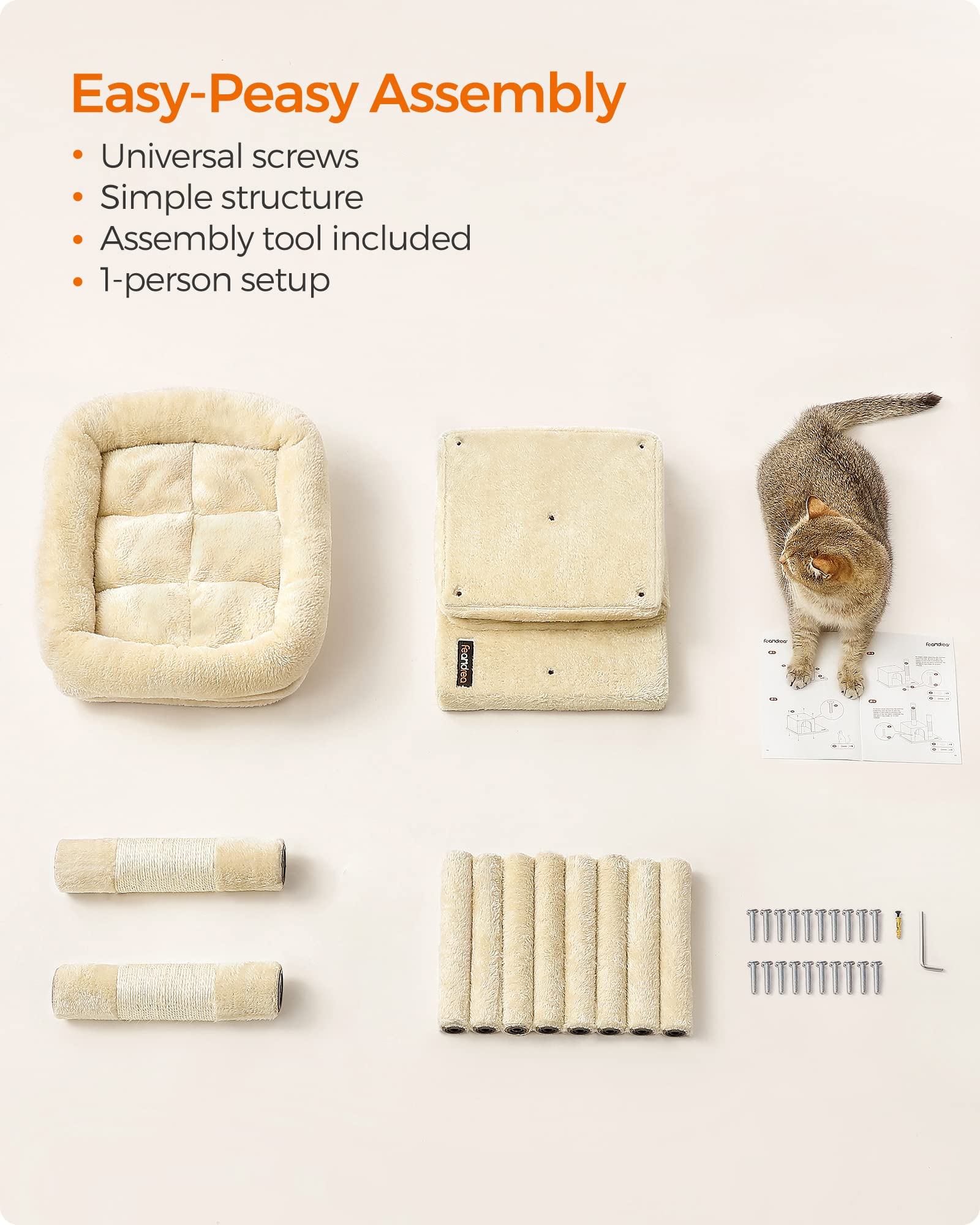 Foto 5 | Cat Tree Feandrea Upct611m01 Beige Para Gatitos De Hasta 3 Kg - Venta Internacional.