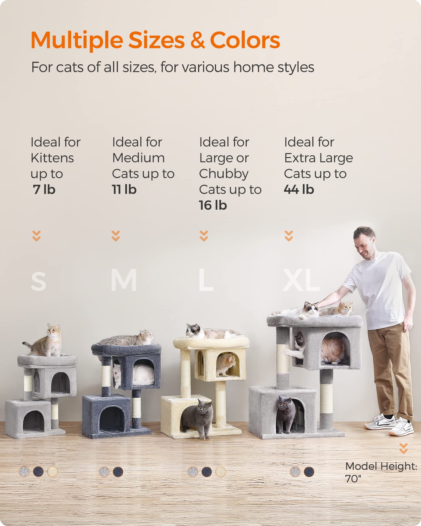 Foto 7 | Cat Tree Feandrea Upct611m01 Beige Para Gatitos De Hasta 3 Kg - Venta Internacional.