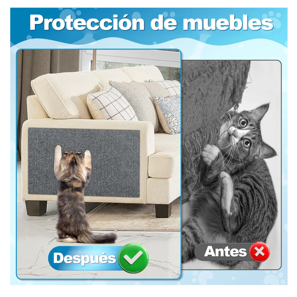 Foto 3 pulgar | Protector De Pared Para Rascar Con Forma De Gato  40 X300 Cm Belug  Gris