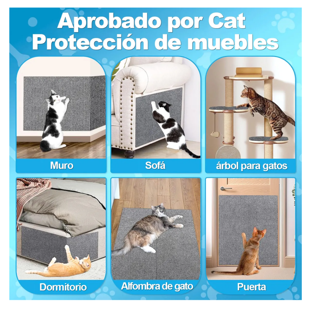 Foto 4 pulgar | Protector De Pared Para Rascar Con Forma De Gato  40 X300 Cm Belug  Gris