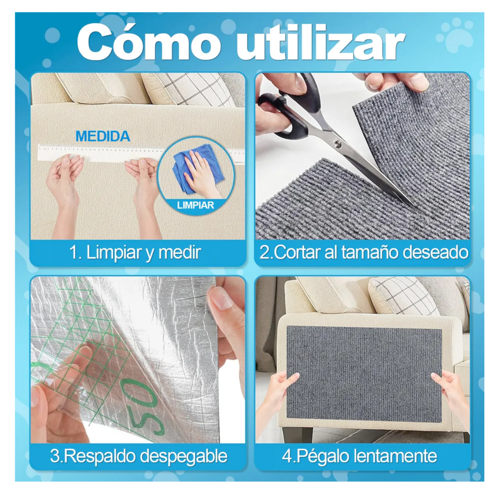 Foto 6 pulgar | Protector De Pared Para Rascar Con Forma De Gato  40 X300 Cm Belug  Gris