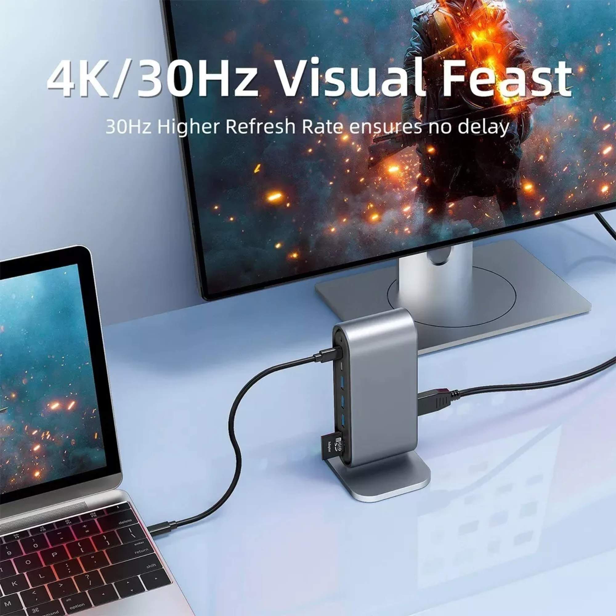 Foto 7 pulgar | 12 en 1 Hub USB C HDMI 4K VGA SD RJ45 Jack 3.5 para Mac iPad