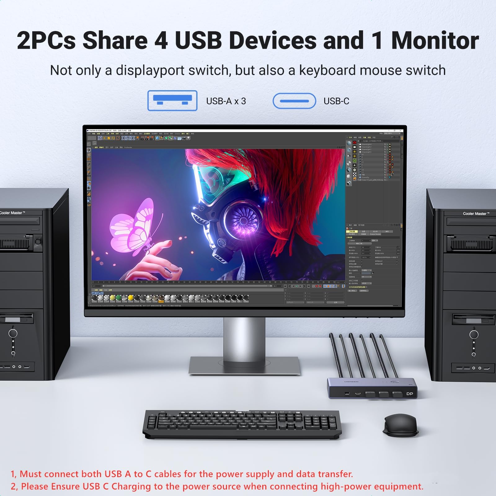 Foto 4 pulgar | Conmutador Kvm Ugreen 8k Displayport Dp 1.4 4 Usb 3.0 8k @60hz - Venta Internacional
