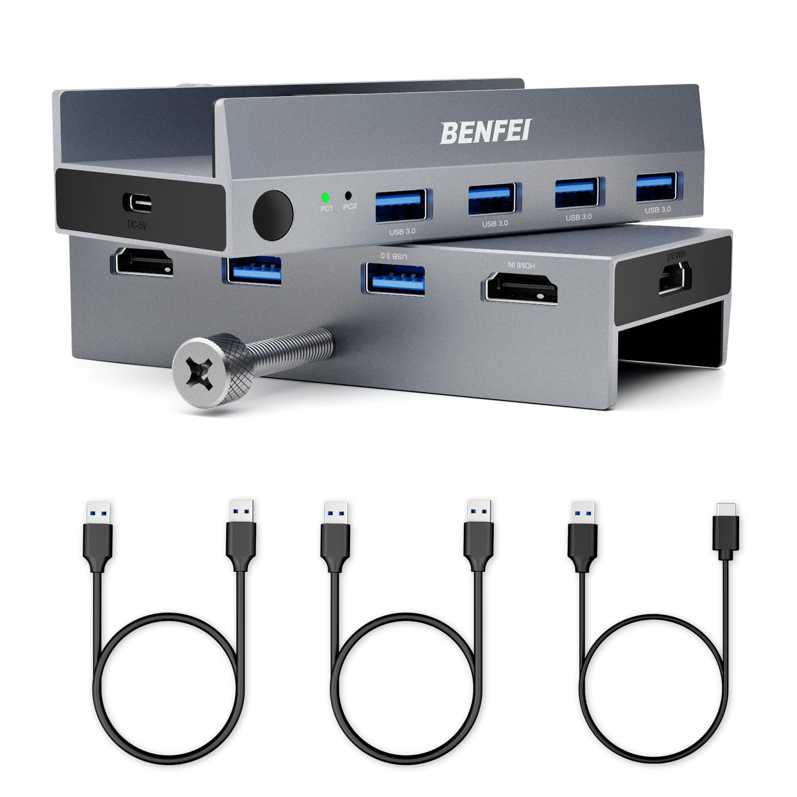 Conmutador Kvm Benfei Usb 3.0 Hdmi 8k @60hz Con 4 Puertos Usb 3.0 - Venta Internacional.