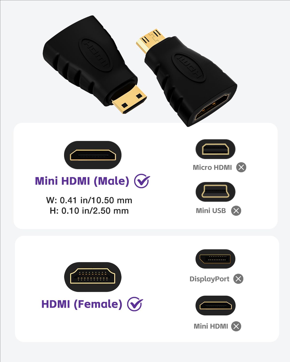 Foto 4 pulgar | Adaptador Hdmi Vce Mini Hdmi A Hdmi 4k, Compatible Con 2 Unidades - Venta Internacional.