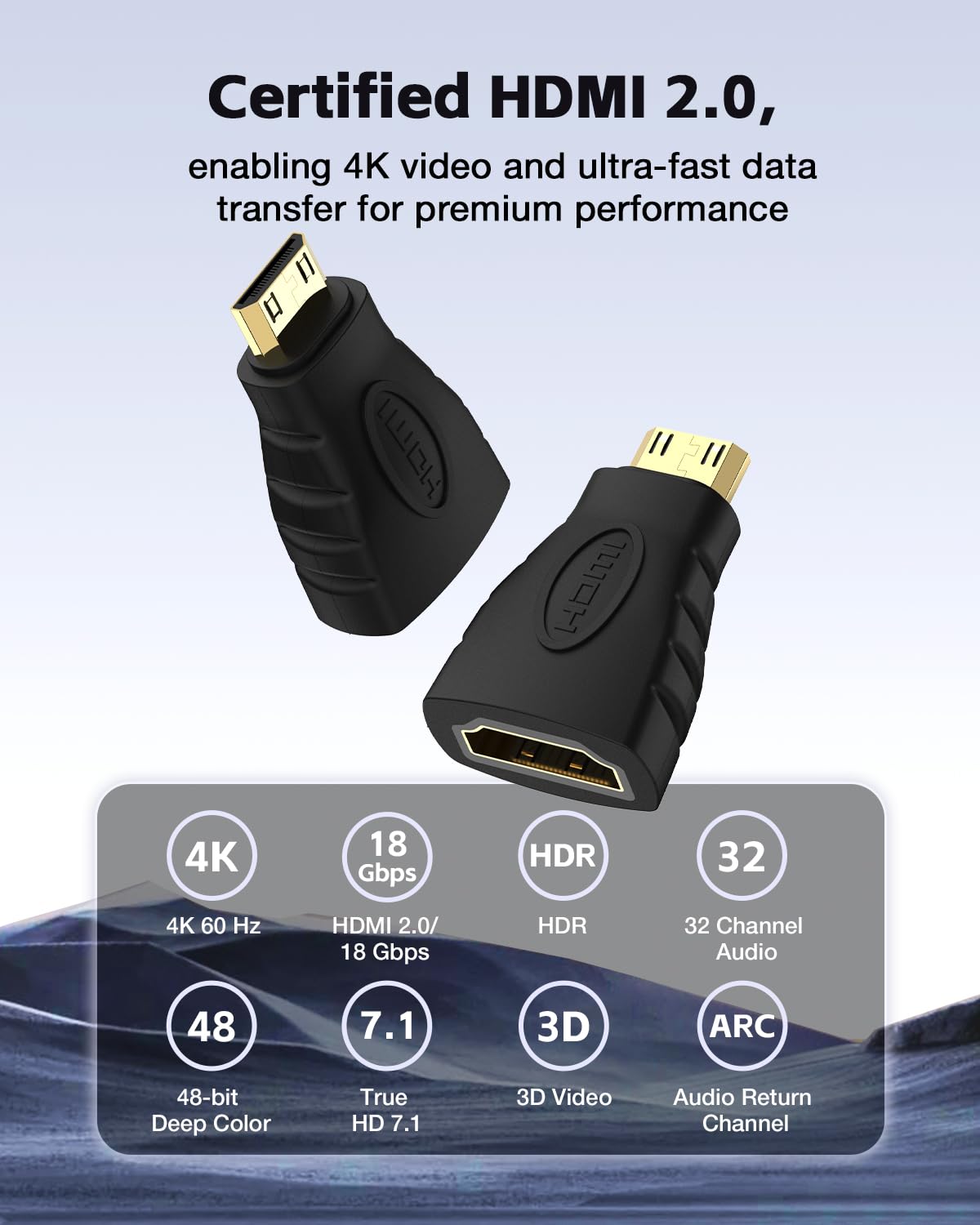 Foto 5 | Adaptador Hdmi Vce Mini Hdmi A Hdmi 4k, Compatible Con 2 Unidades - Venta Internacional.