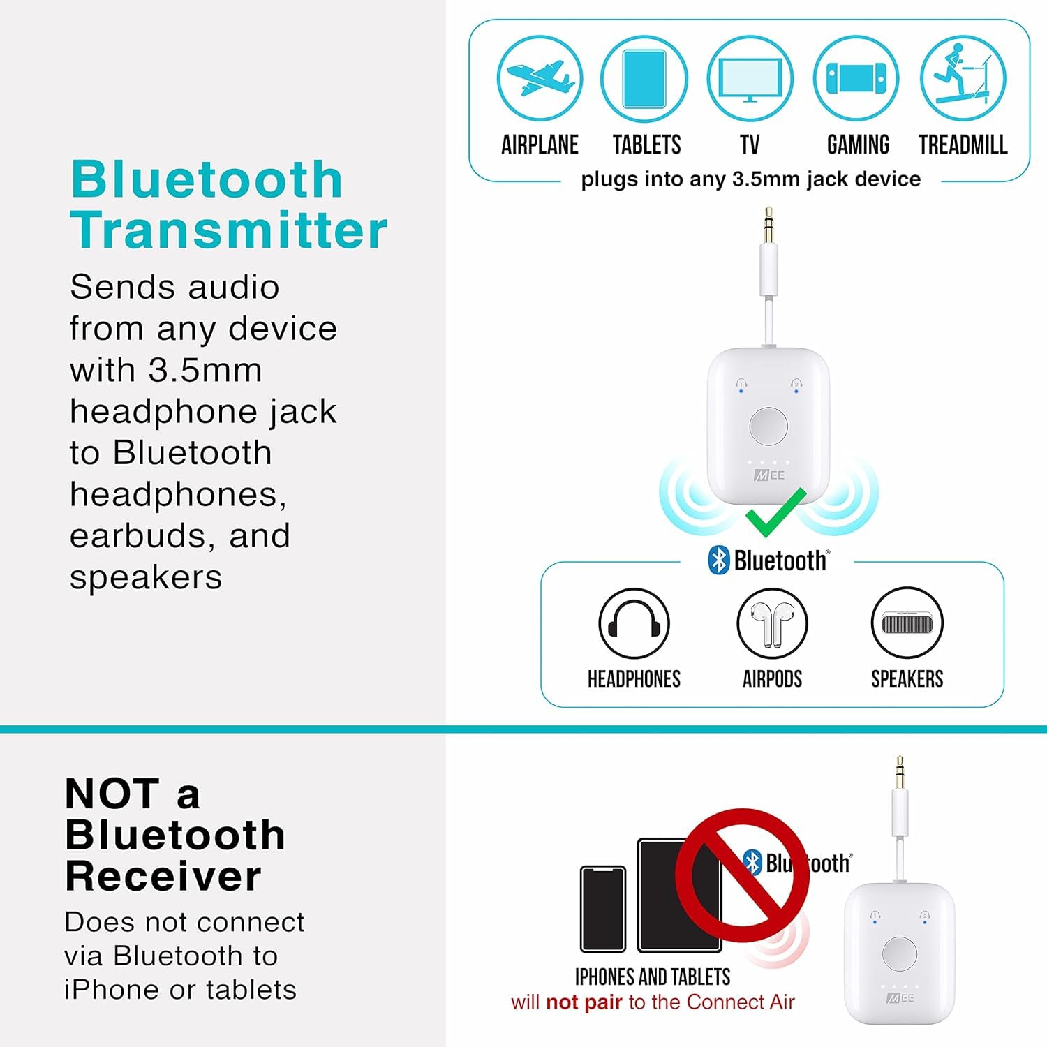 Foto 5 pulgar | Transmisor De Audio Inalámbrico Bluetooth Mee Audio Connect Air - Venta Internacional.