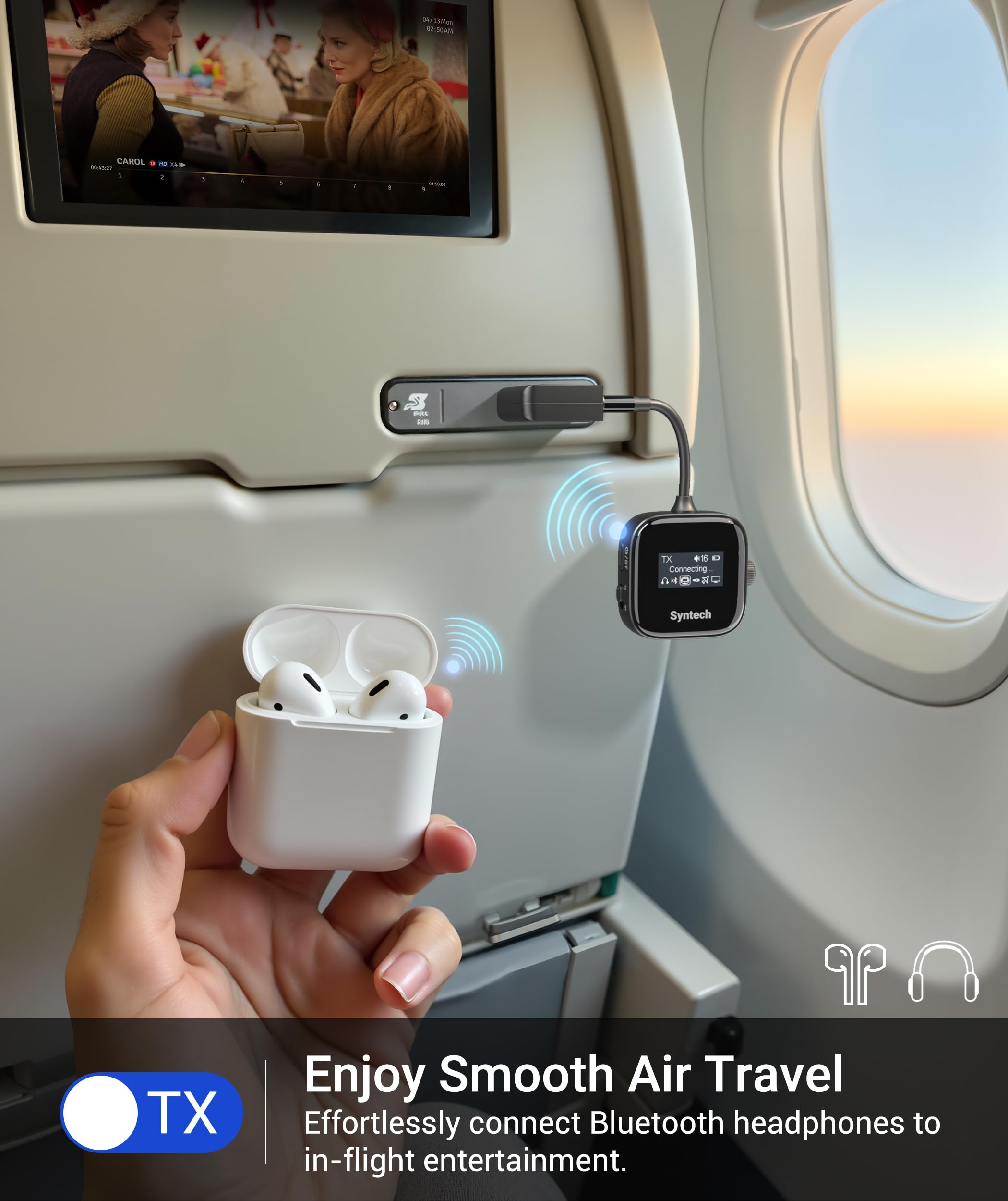Foto 4 pulgar | Transmisor-receptor Bluetooth Syntech Airplane Para Airpods - Venta Internacional.