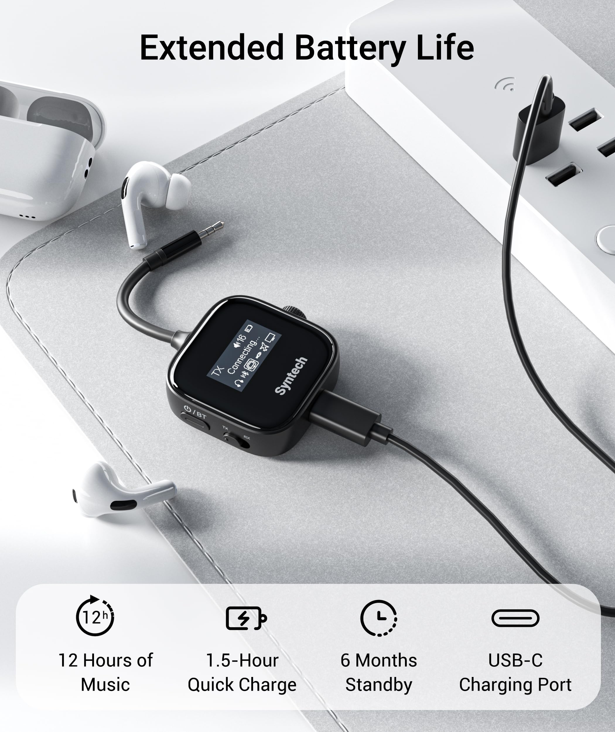 Foto 8 pulgar | Transmisor-receptor Bluetooth Syntech Airplane Para Airpods - Venta Internacional.