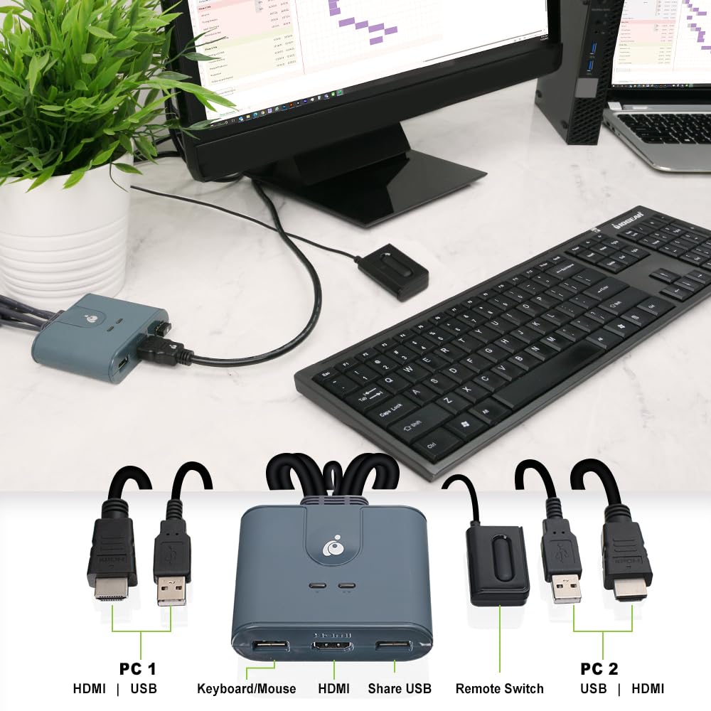 Foto 3 pulgar | Conmutador Kvm Iogear Gcs32hu De 2 Puertos Hdmi Usb 1080p/1920x1200 - Venta Internacional.