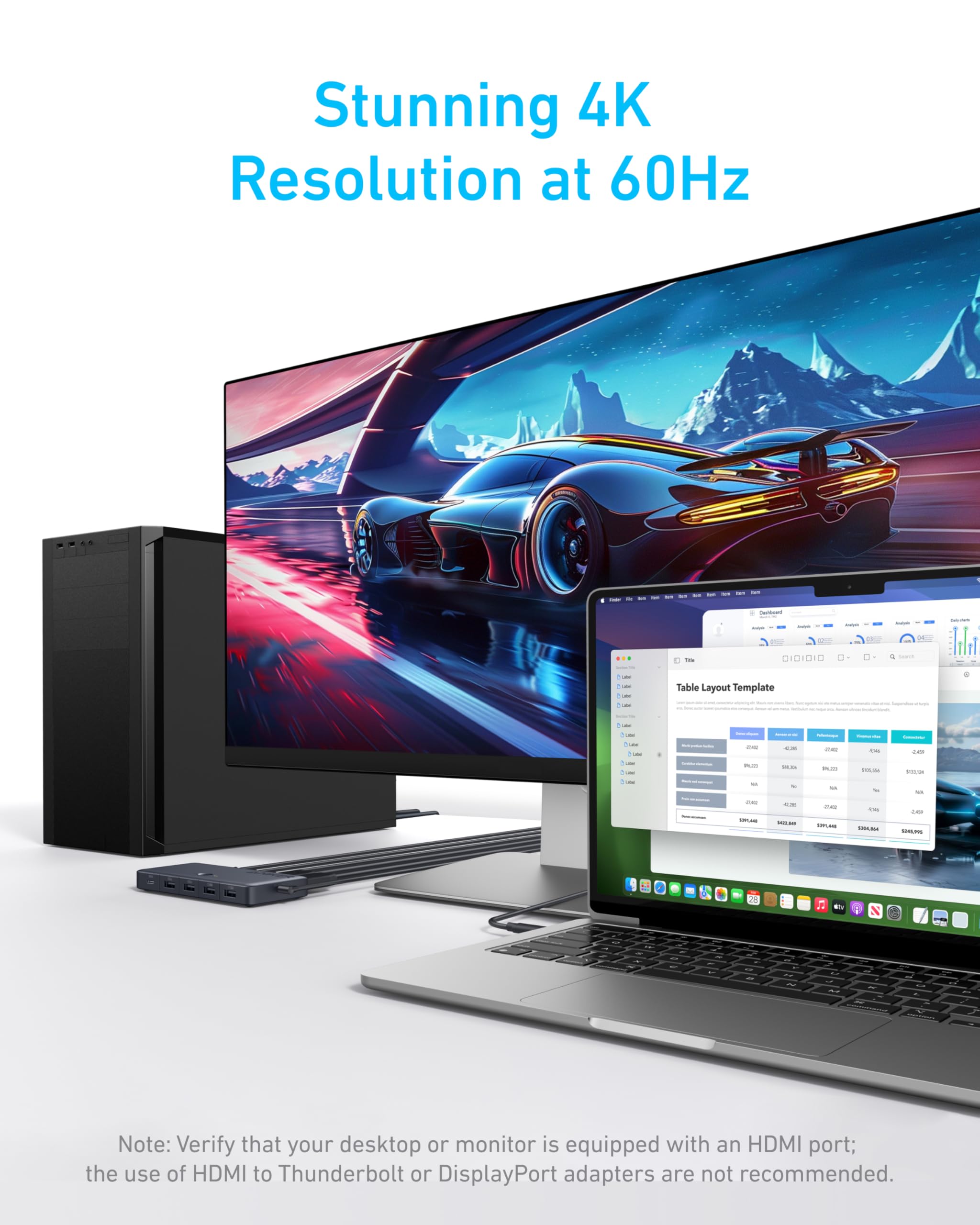 Foto 7 pulgar | Conmutador Kvm Anker Usb 3.0 Hdmi 5 Puertos 4k @60hz Con Cables - Venta Internacional.
