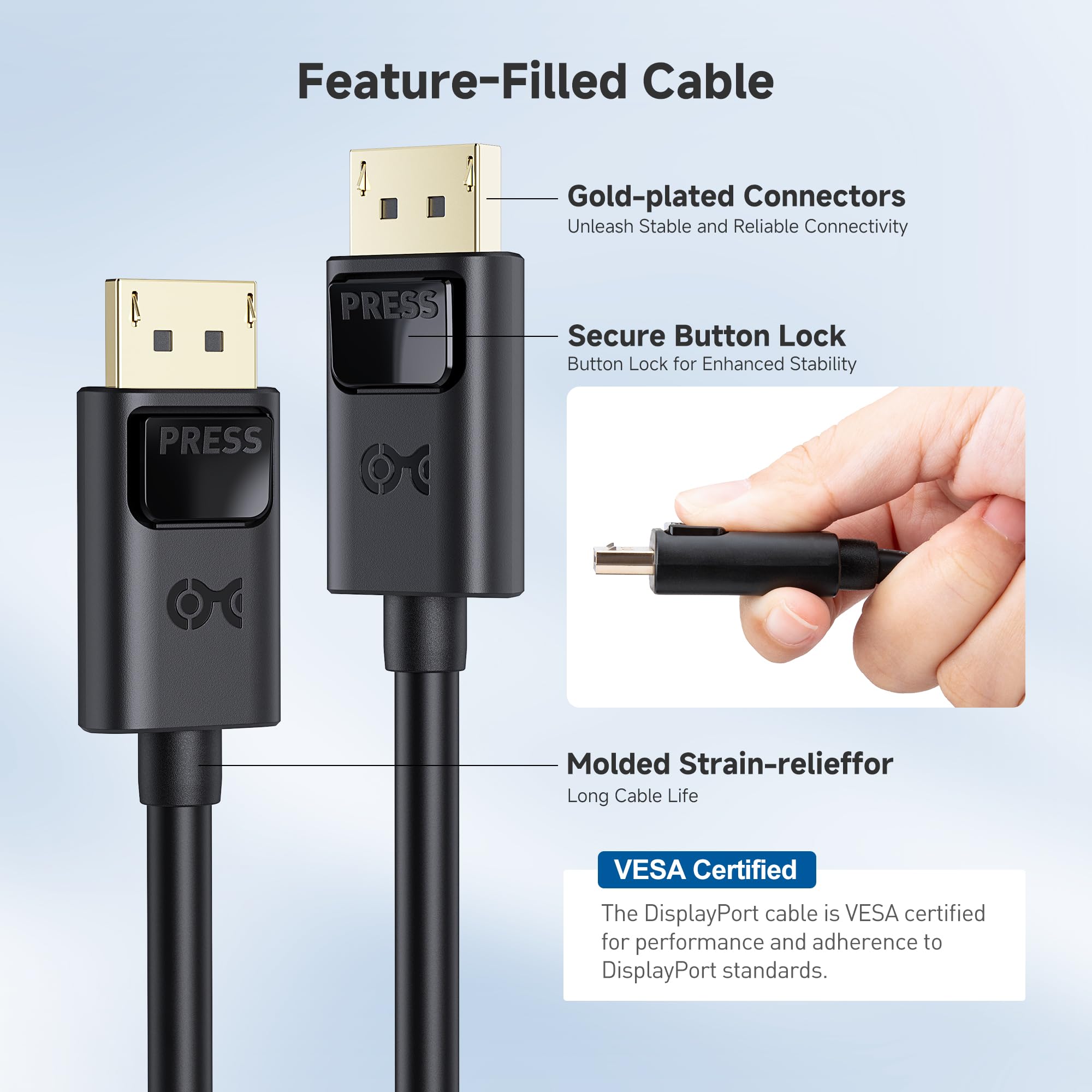 Foto 7 pulgar | Cable Displayport Matters 1.4 32,4 Gbps 2 M 8k 60 Hz 4k 2 - Venta Internacional.