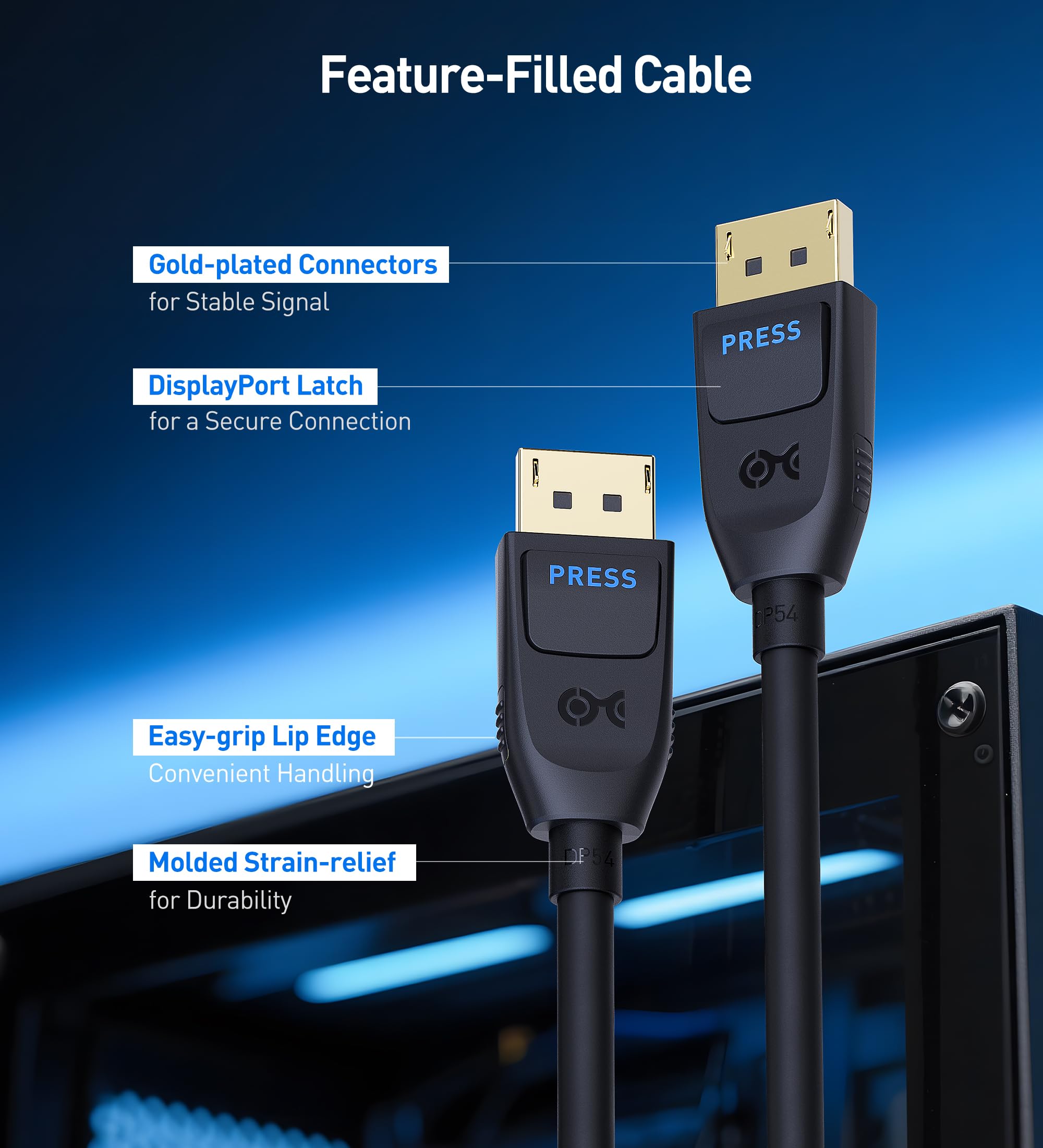 Foto 7 pulgar | Cable Displayport 2.1 Matters Dp54, Certificado Vesa De 3 M/9,8 Pies. - Venta Internacional.