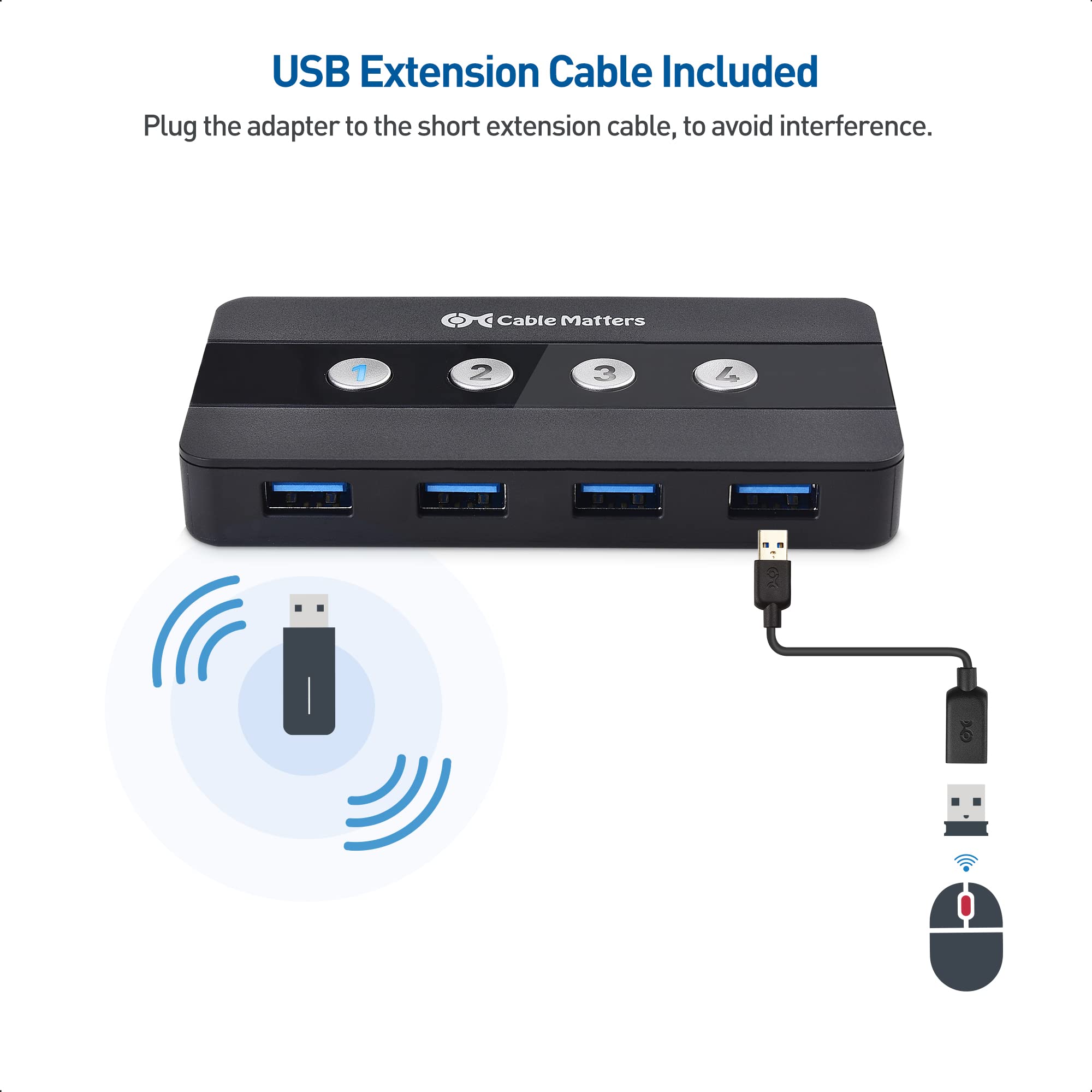 Foto 5 pulgar | Cable De Conmutación Usb 3.0 Matters 4 Puertos Usb Para Compartir 4 Ordenadores - Venta Internacional.