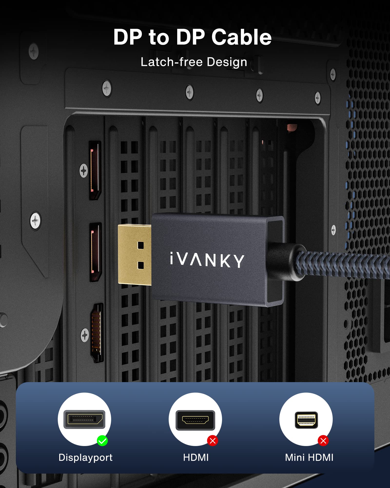 Foto 7 pulgar | Cable Displayport Ivanky Dp A Dp 1,2 M 4k @60hz 2k @165hz 2k @144hz - Venta Internacional.