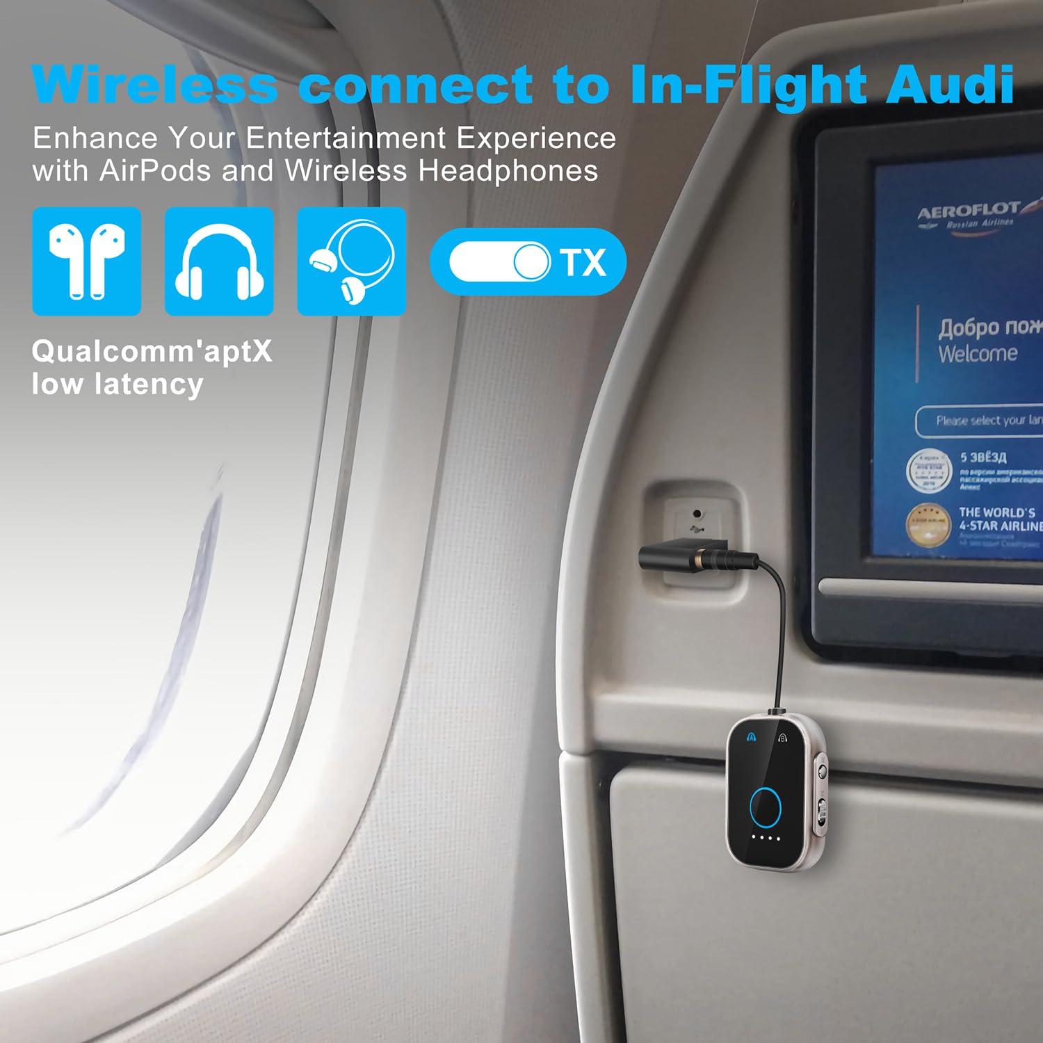Foto 3 | Transmisor-receptor Bluetooth Opinay V5.3 Para Avión/tv/coche - Venta Internacional.
