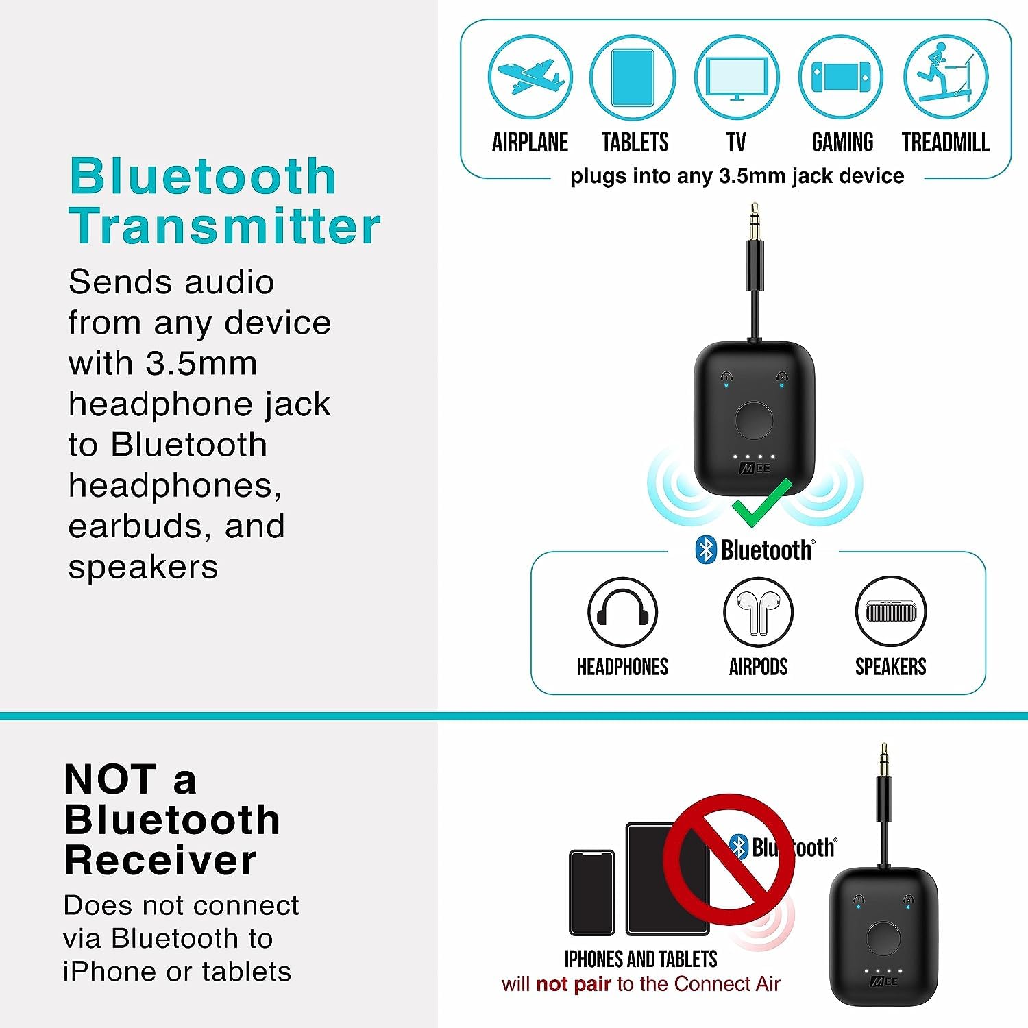 Foto 5 pulgar | Transmisor De Audio Inalámbrico Bluetooth Mee Audio Connect Air - Venta Internacional.