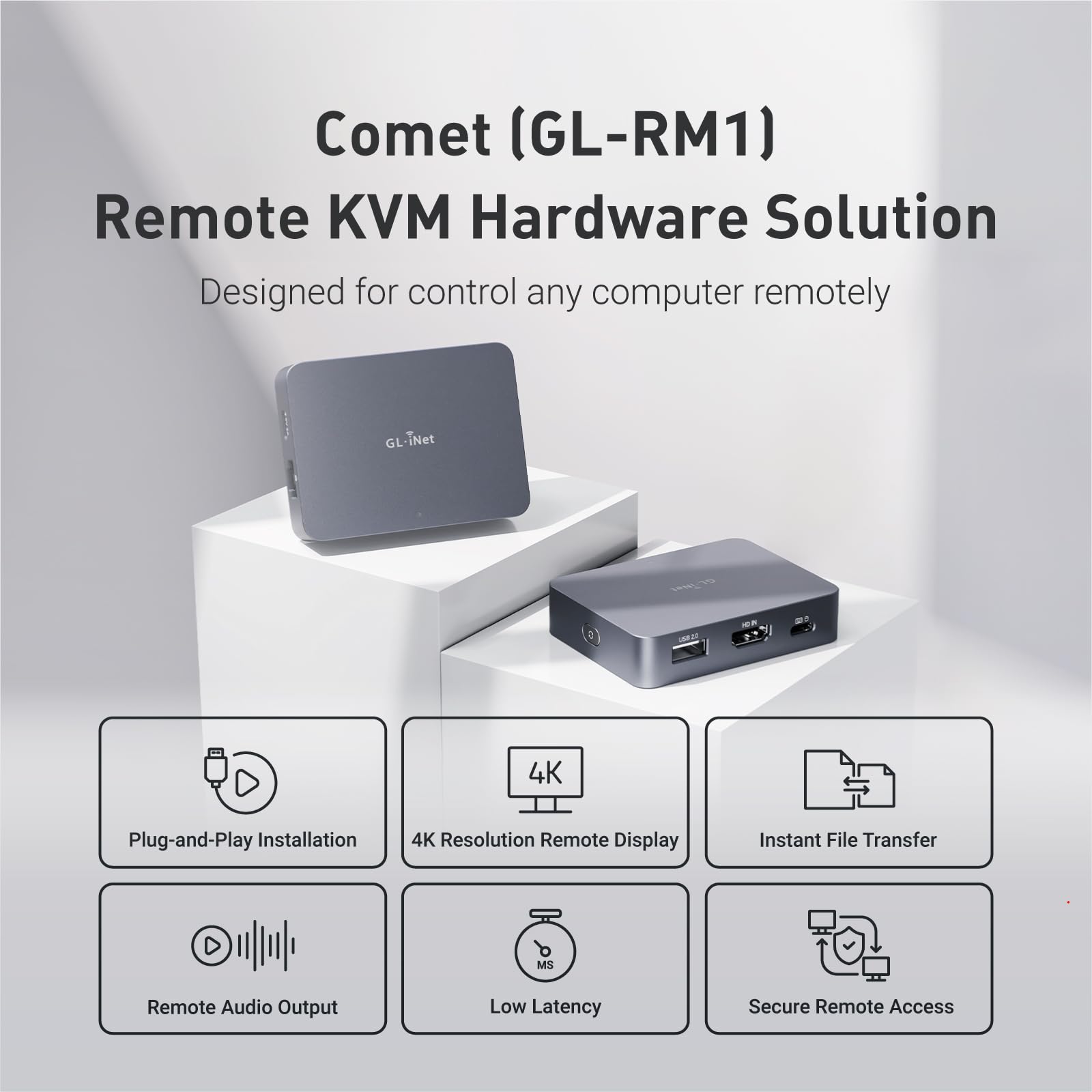 Foto 3 pulgar | Mando A Distancia Kvm Gl.inet Comet (gl-rm1) 4k @30fps Tailscale - Venta Internacional.