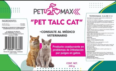 Foto 3 | Talco Para Gato Terriomax TALCCAT Anti Pulgas y Garrapatas 240 Gramos