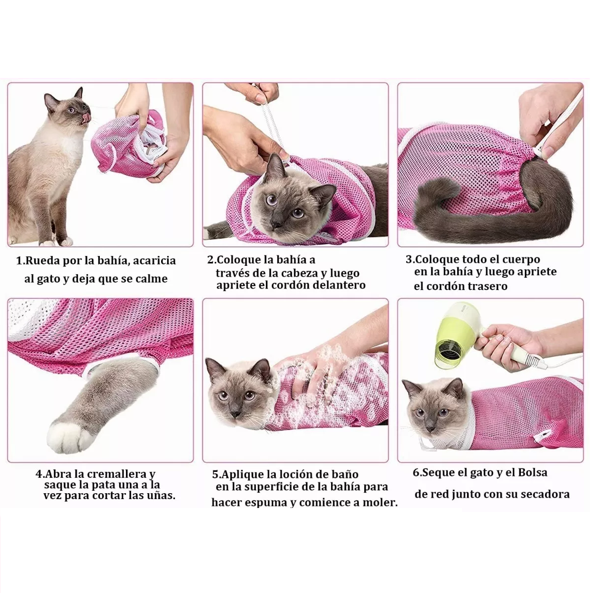 Foto 3 | Red para Bañar a Gato Eo Safe Imports ESI-8826 Rosa
