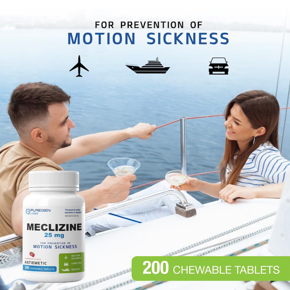 Foto 5 pulgar | Tabletas Masticables Puregen Labs, Meclizina, 25 Mg, Antiemético, X200 - Venta Internacional.