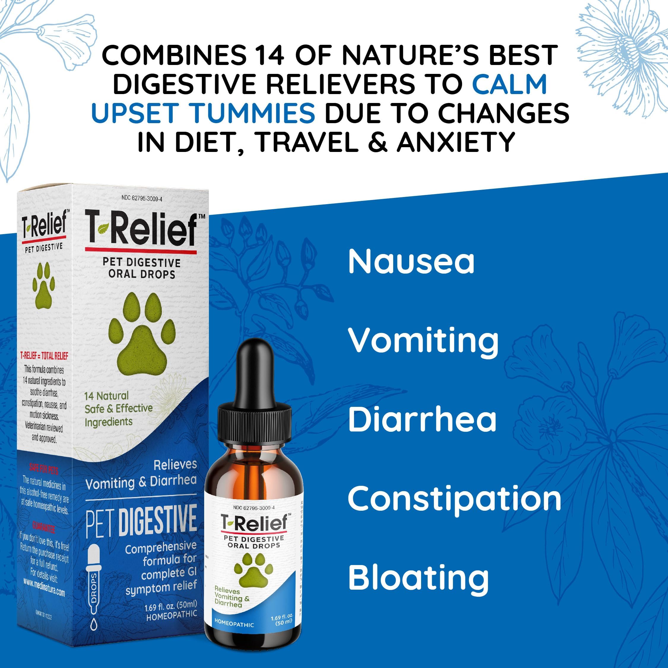 Foto 5 | Gotas Para Aliviar La Digestión Medinatura T-relief Pet 50 Ml - Venta Internacional.
