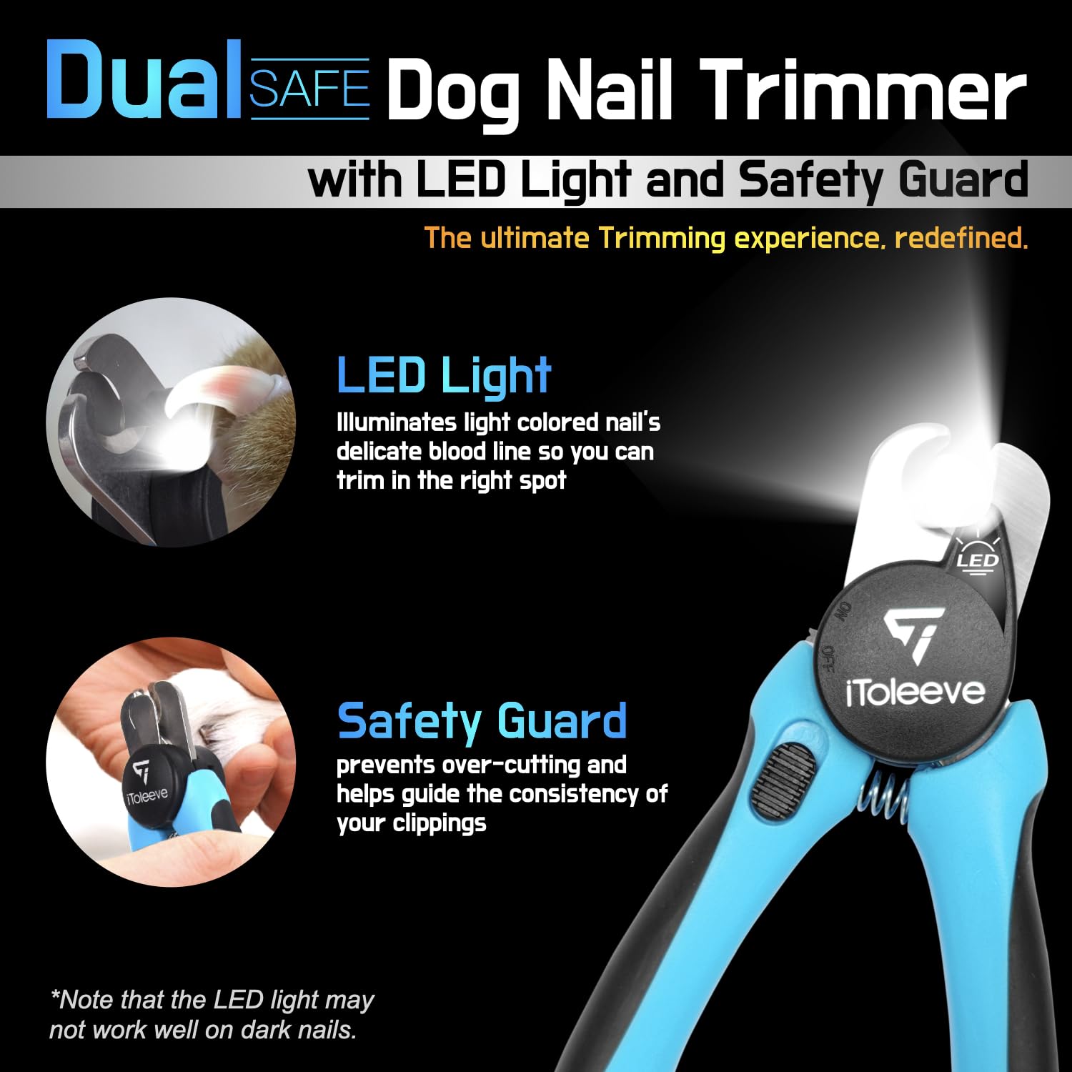 Foto 3 pulgar | Cortauñas Led Para Perros Itoleeve Con Luz Para Uñas De Perros Y Gatos - Venta Internacional.