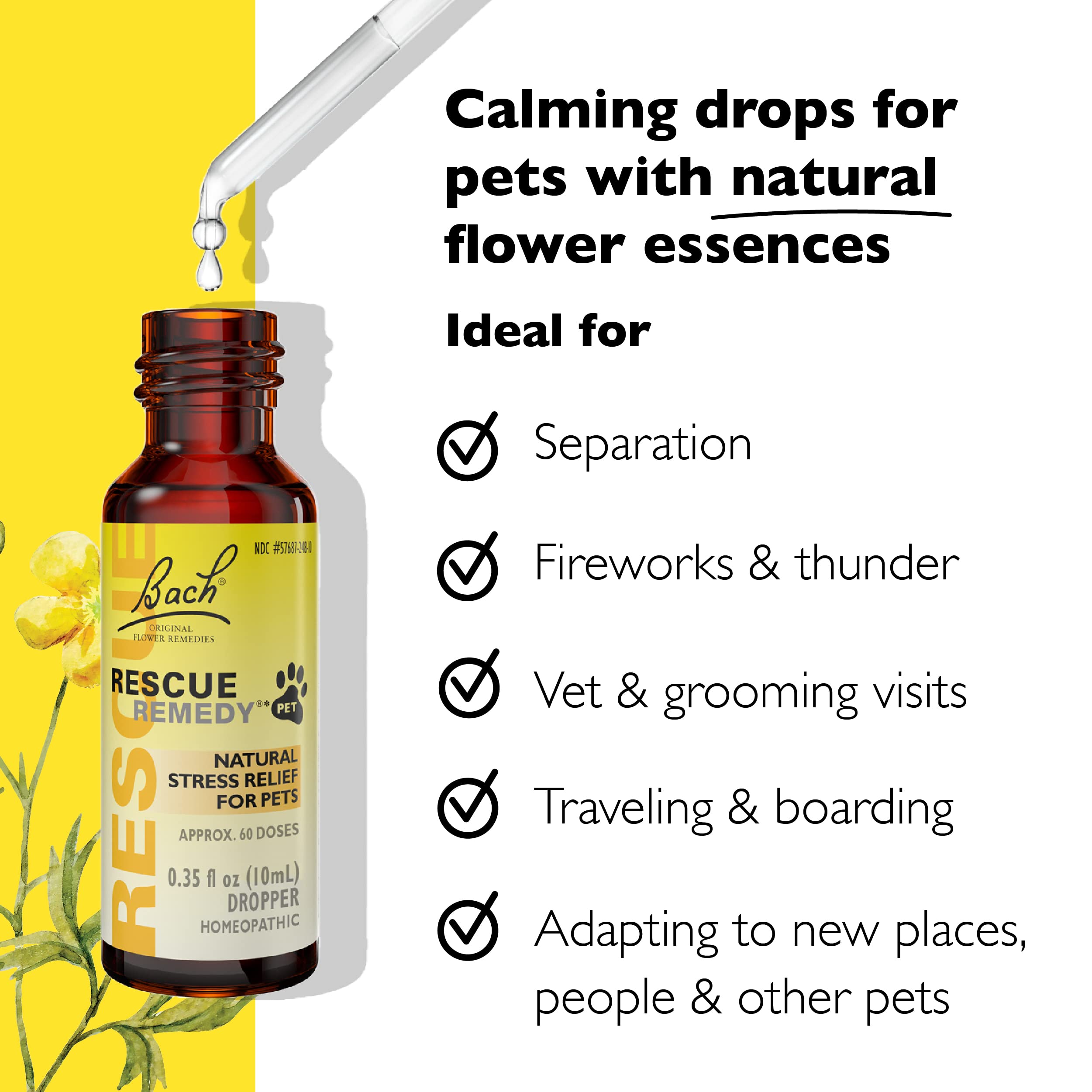Foto 2 | Gotero Para Aliviar El Estrés Rescue Remedy Pet, 10 Ml, Para Mascotas, Paquete De 2 - Venta Internacional.