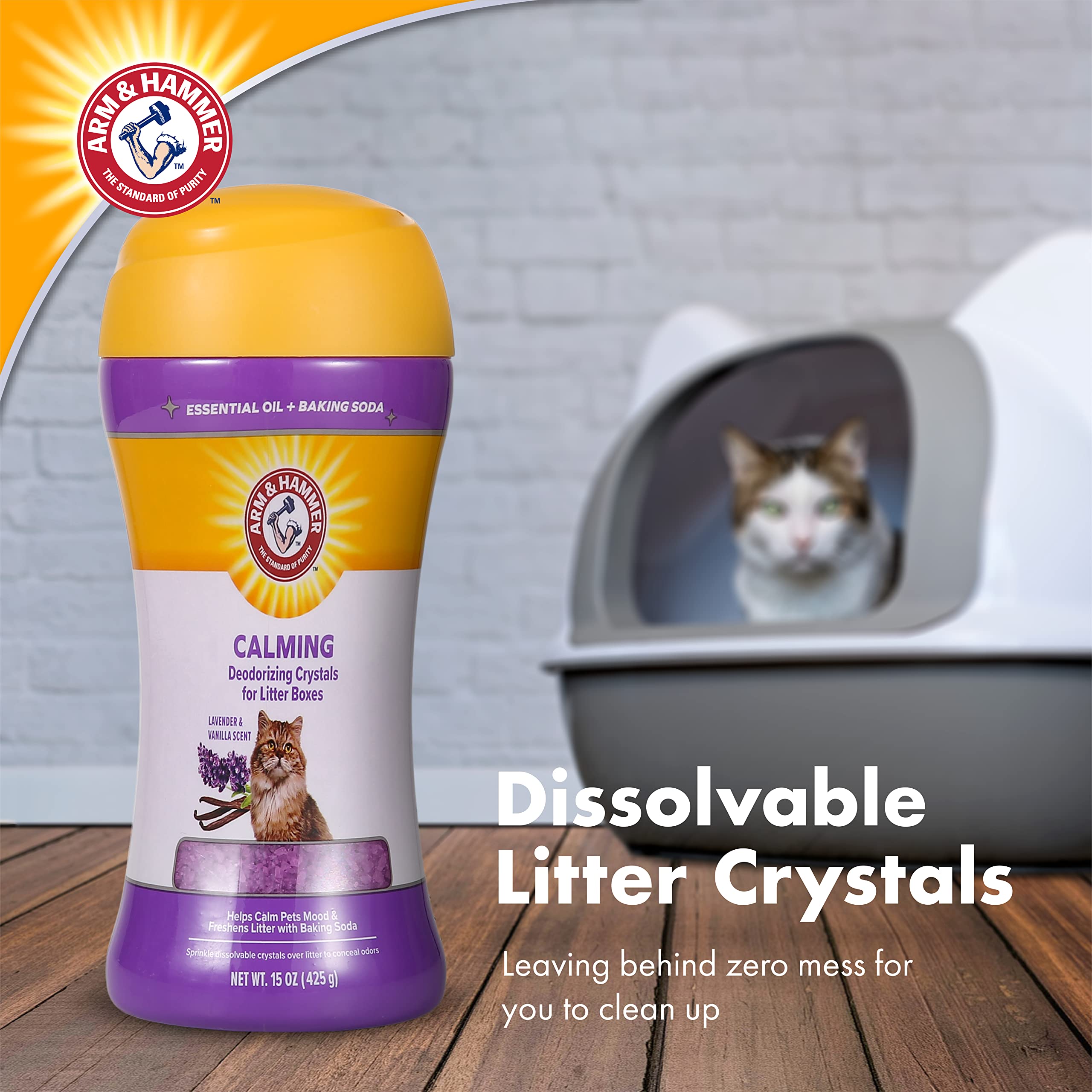 Foto 3 | Desodorizador Cat Crystal Arm & Hammer, 450 Ml, Lavanda Y Vainilla - Venta Internacional.